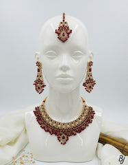 Fancy Beautiful Gold Plated Full Zircon Work Necklace With Jhomer Earings And Tika For Her😍😍