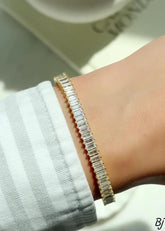 Fancy Beautiful Gold Plated Zircon Tapper Bracelet For Her😍