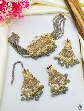 Fancy Beautiful Delicate Design Zircon Work Choker Set With Earings And Tika For Her😍😍😍