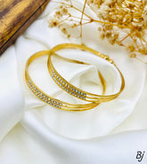 Fancy Beautiful Gold Plated 2 Peice Indian Stones Bangles For Her😍