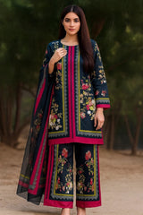 STUFF TEXTURE SWISS LAWN DIGITAL PRINTED SHIRT WITH DIGITAL PRINTED FLAPPER AND 2.5 METER MUNAR RUPATTA