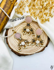 Fancy Beautiful Egyption Style Zircon Locket Set With Mala For Her😍