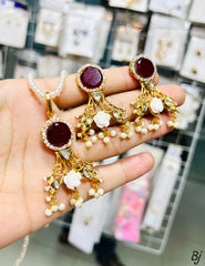 Fancy Beautiful Egyption Style Zircon Locket Set With Mala For Her😍