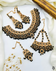 Fancy Beautiful Gold Plated Full Zircon Work Necklace With Jhomer Earings And Tika For Her😍😍
