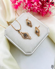 Fancy Beautiful Gold Plated Micro Zircon Locket Set For Her😍😍