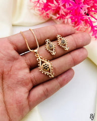 Fancy Beautiful Gold Plated Micro Zircon Locket Set For Her😍😍