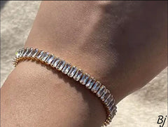 Fancy Beautiful Gold Plated Zircon Tapper Bracelet For Her😍