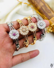 Fancy Beautiful Flower Design Micro Zircon Work Hand Cuffs For Her😍