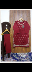 2 piece Cotton Embroidered Suiting