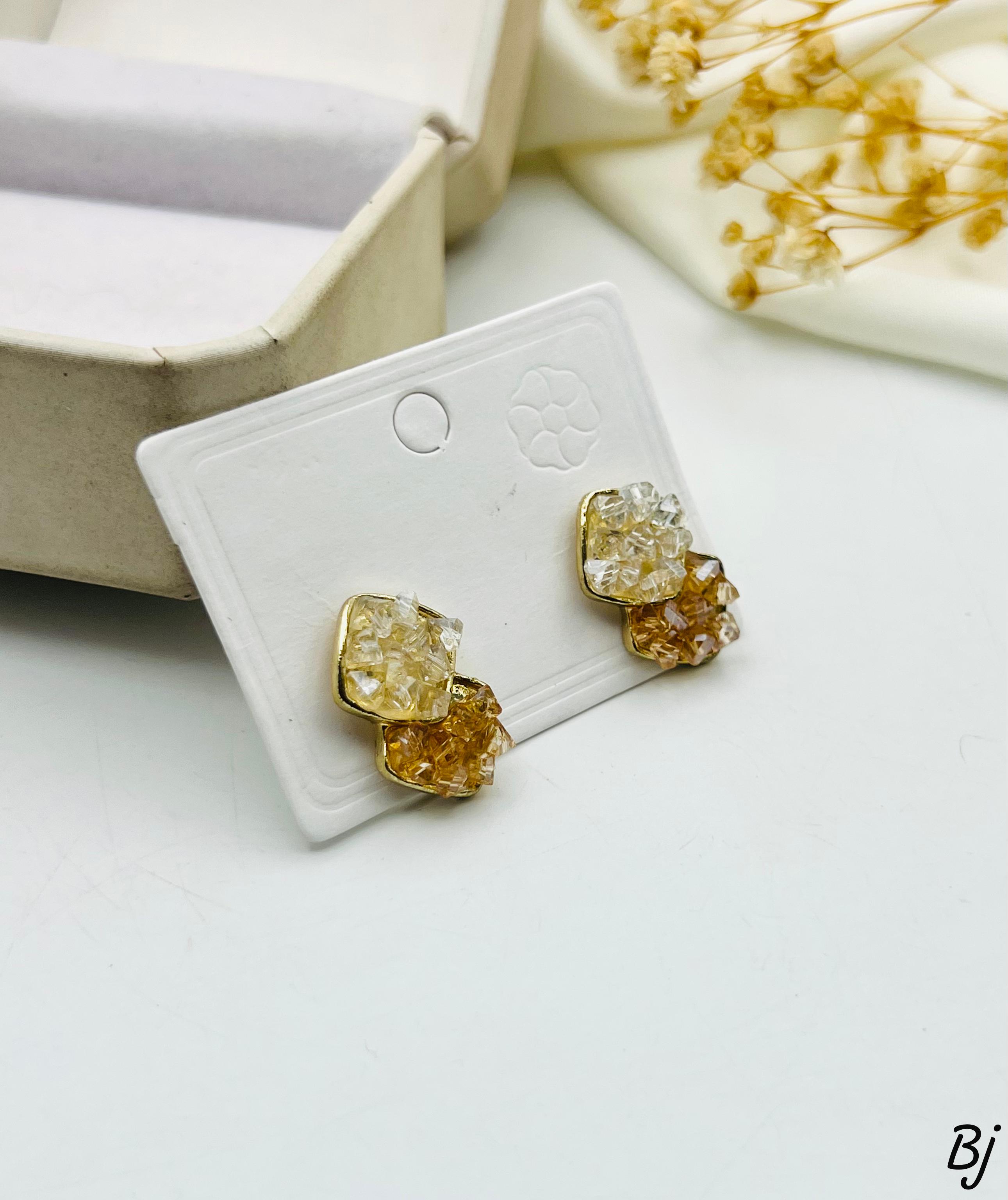 Fancy Beautiful China Silver Zircon Crush Studs For Her😍